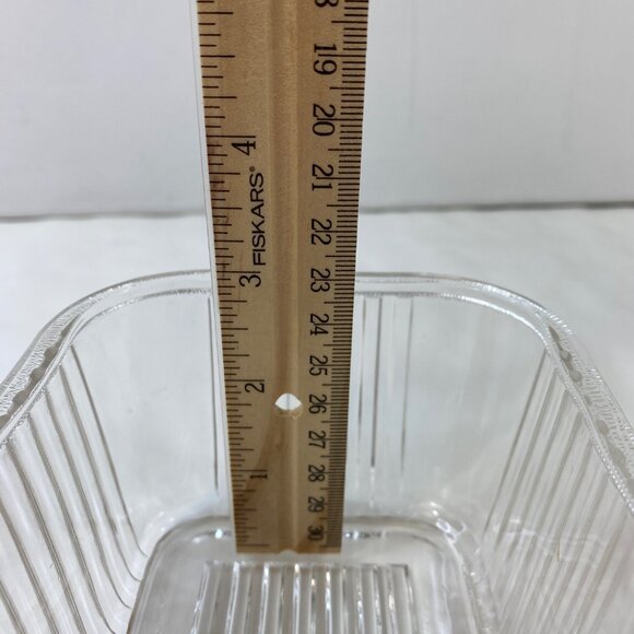 Federal Glass Ribbed Refrigerator Container Dish Lid Embossed Vegetable Motif - Picture 8 of 9